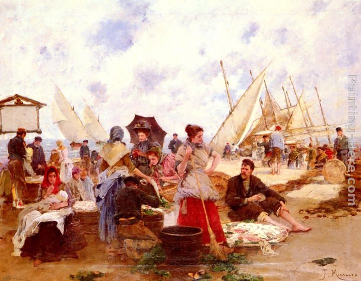 Bringing In The Catch painting - Francisco Miralles Bringing In The Catch art painting